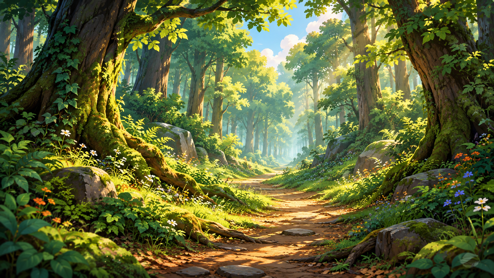 Fantasy forest path artwork for Forest Path
